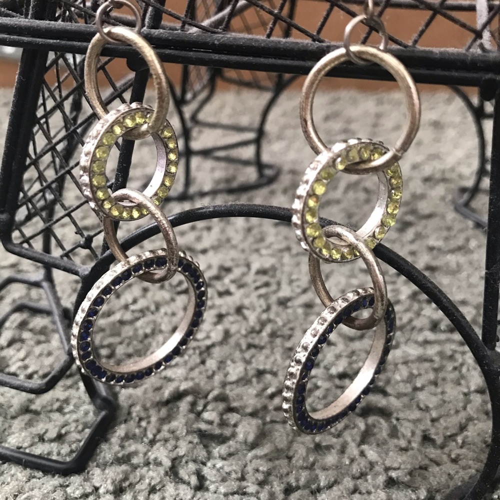 Blue/Green Dangle Earrings